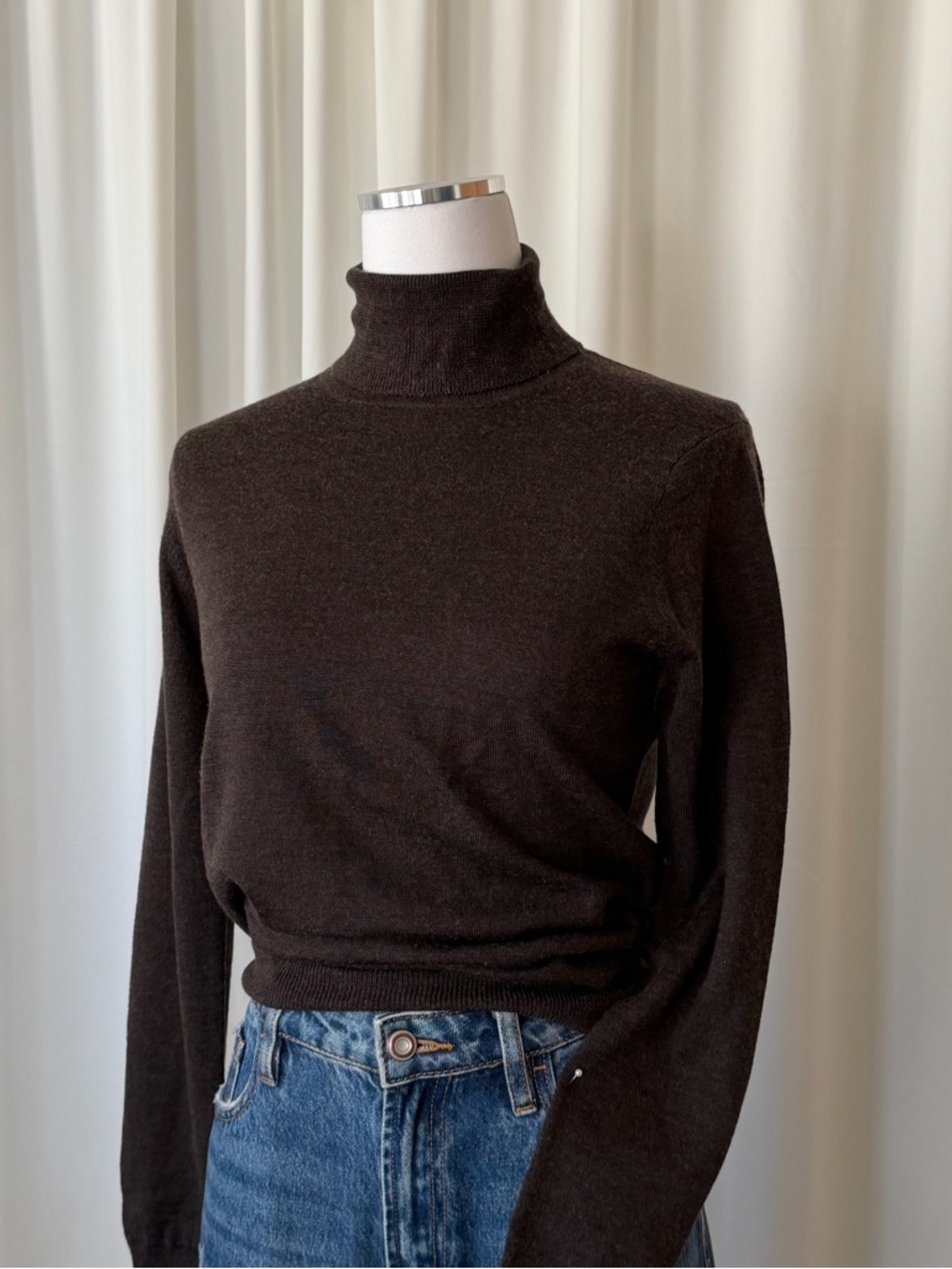 Vintage 1990 Brooks Brothers Silk Cashmere Wool Blend turtleneck sweater Medium - Picture 5 of 13